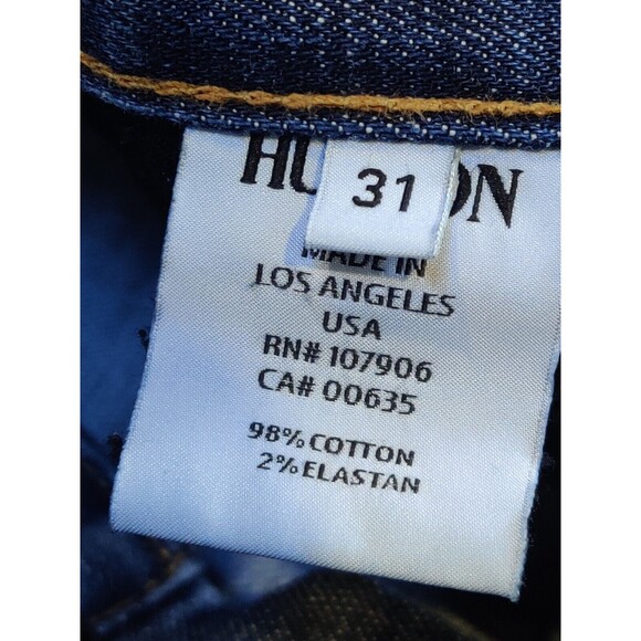 Hudson Jeans Mens 31x28 Blue Barton Relax Straight Button Fly Stretch Med Denim - Picture 4 of 13